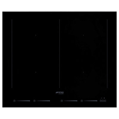 Smeg SIM662WLDX Dolce Stil Novo Induction Hob, Black/Stainless Steel Smeg SIM662WLDX Dolce Stil Novo Induction Hob, Black/Stainless Steel